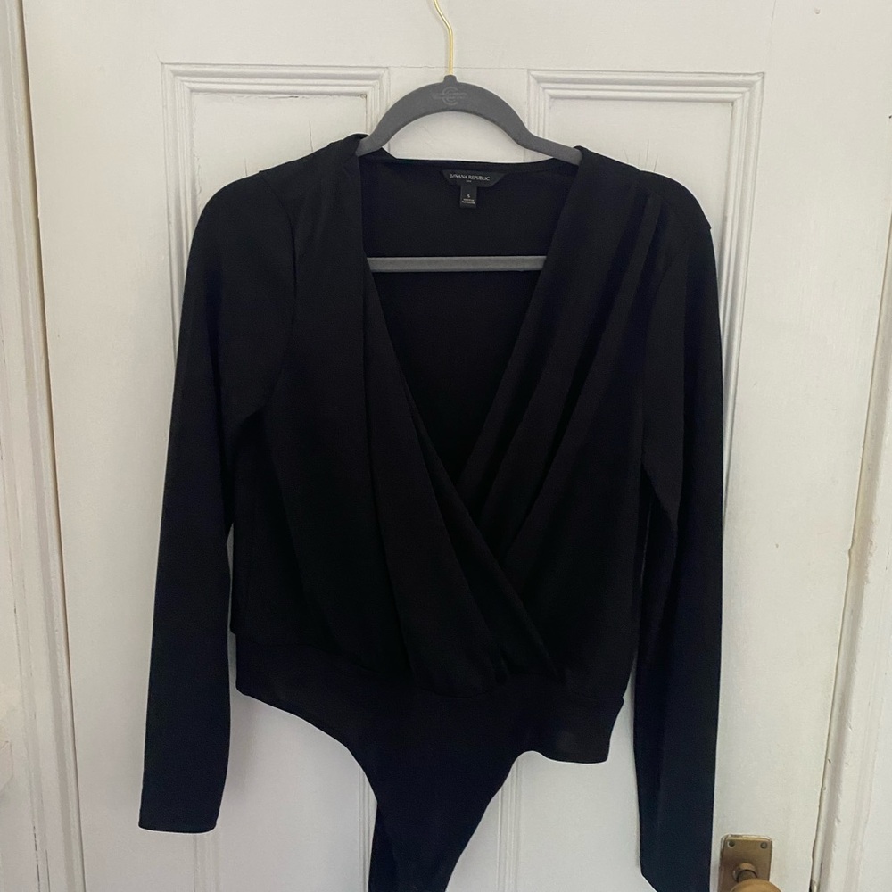 Drape front thong bodysuit
